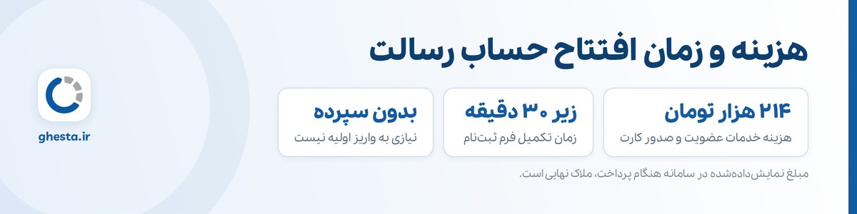 هزینه افتتاح حساب بانک رسالت و مدت زمان تکمیل ثبت‌نام